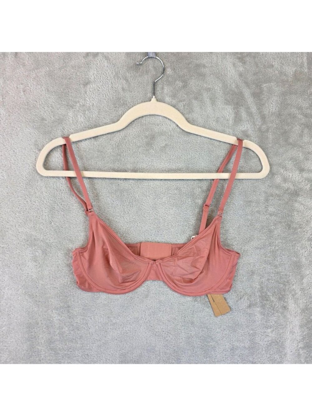 Skims Balconette Bra Womens 34C Pink Jelly Sheer Underwire Adjustable Hook Back